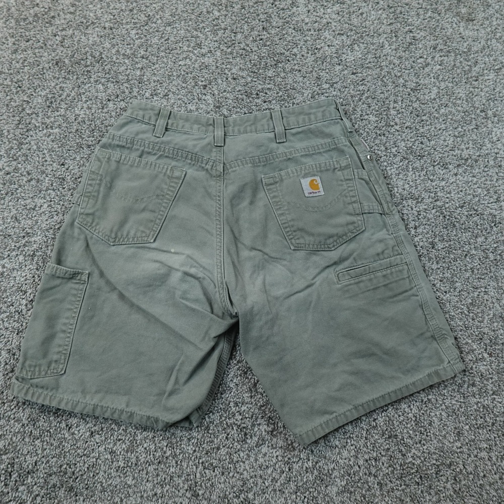 VTG Carhartt Shorts Mens 28 Green Canvas Carpenter Cargo Utility Work Outdoor
